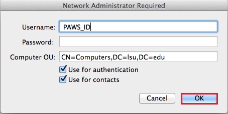 administrator login dialog box. 