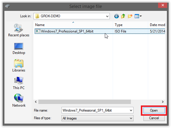 OSFMount Image Selection ISO