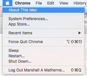 About This Mac option