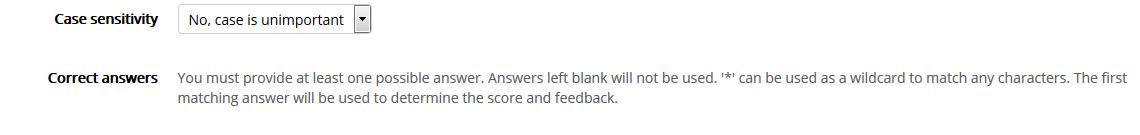 Short answer case sensitivity setting