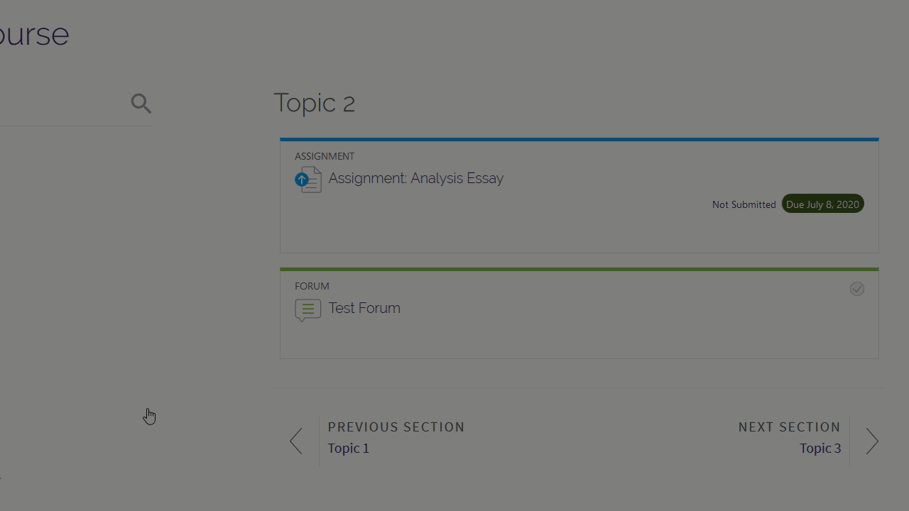 Gif of adding a discussion forum post in student view in Moodle 3.7