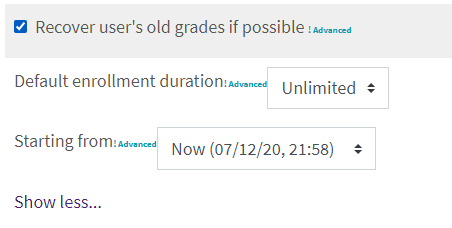 Enroll User Advanced Settings