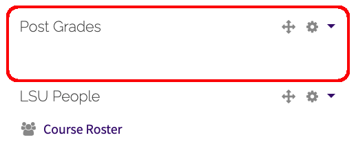 Post Grades block depicted without courses listed