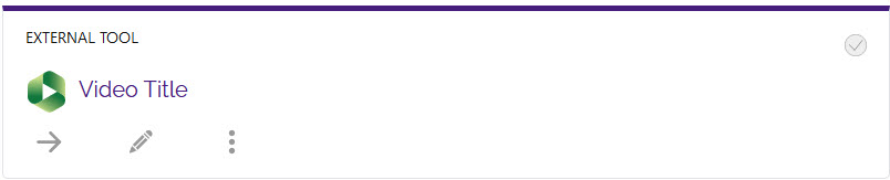 Panopto external tool card in Moodle section