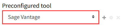 Sage Vantage selected in the external tool settings