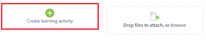 Create learning activity option at bottom of Moodle page