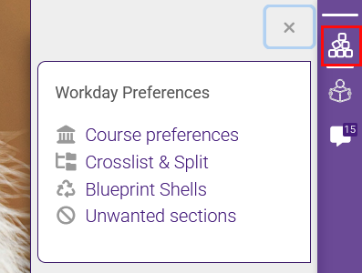 Course Preferences Menu