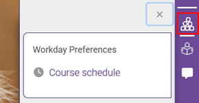 Student's view of Workday preferences block