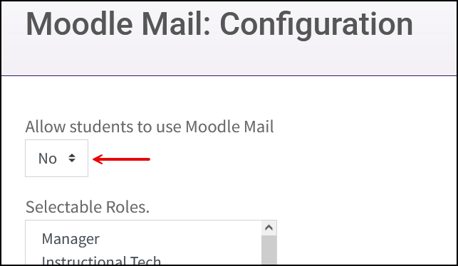 Moodle Mail Configuration settings