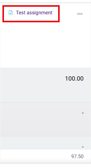 Assignment name link in gradebook