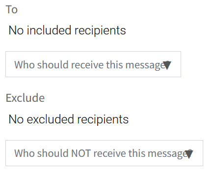 To and Exclude menus in Moodle Mail