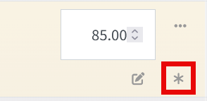 Overridden grade cell in gradebook with feedback asterisk
