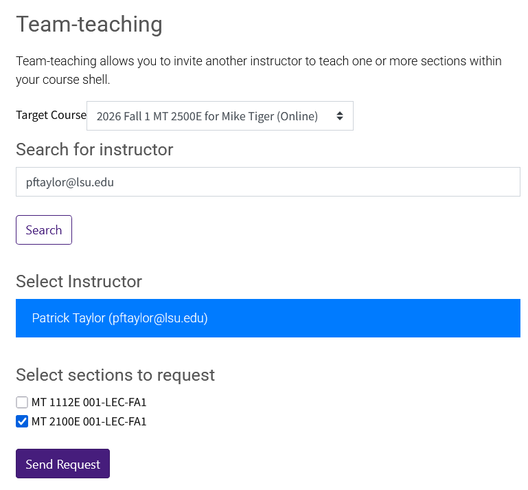 Team Teach Request Form
