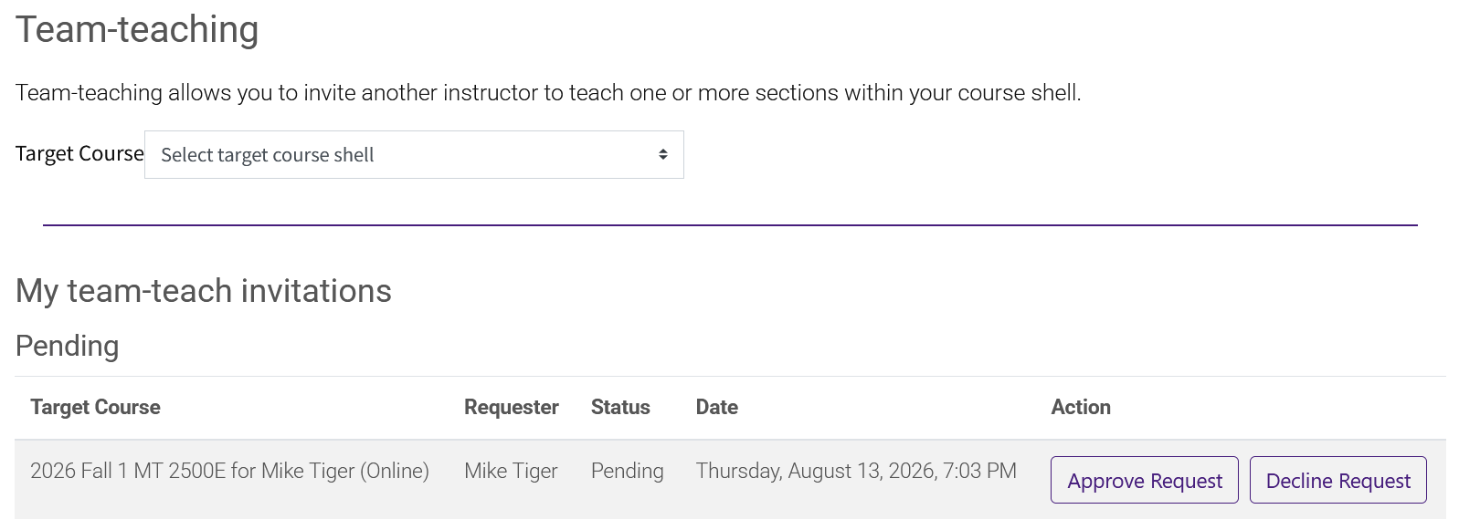 Team Teach Invitation Approve or Decline Request
