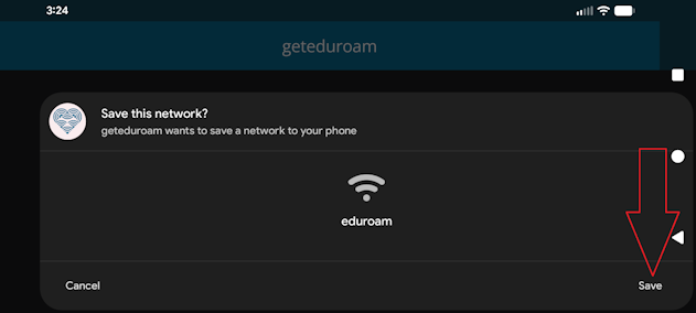 Save button highlighted (landscape mode)